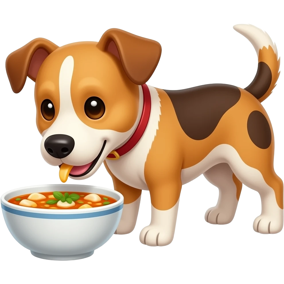 마라탕을 먹는 강아지 emoji