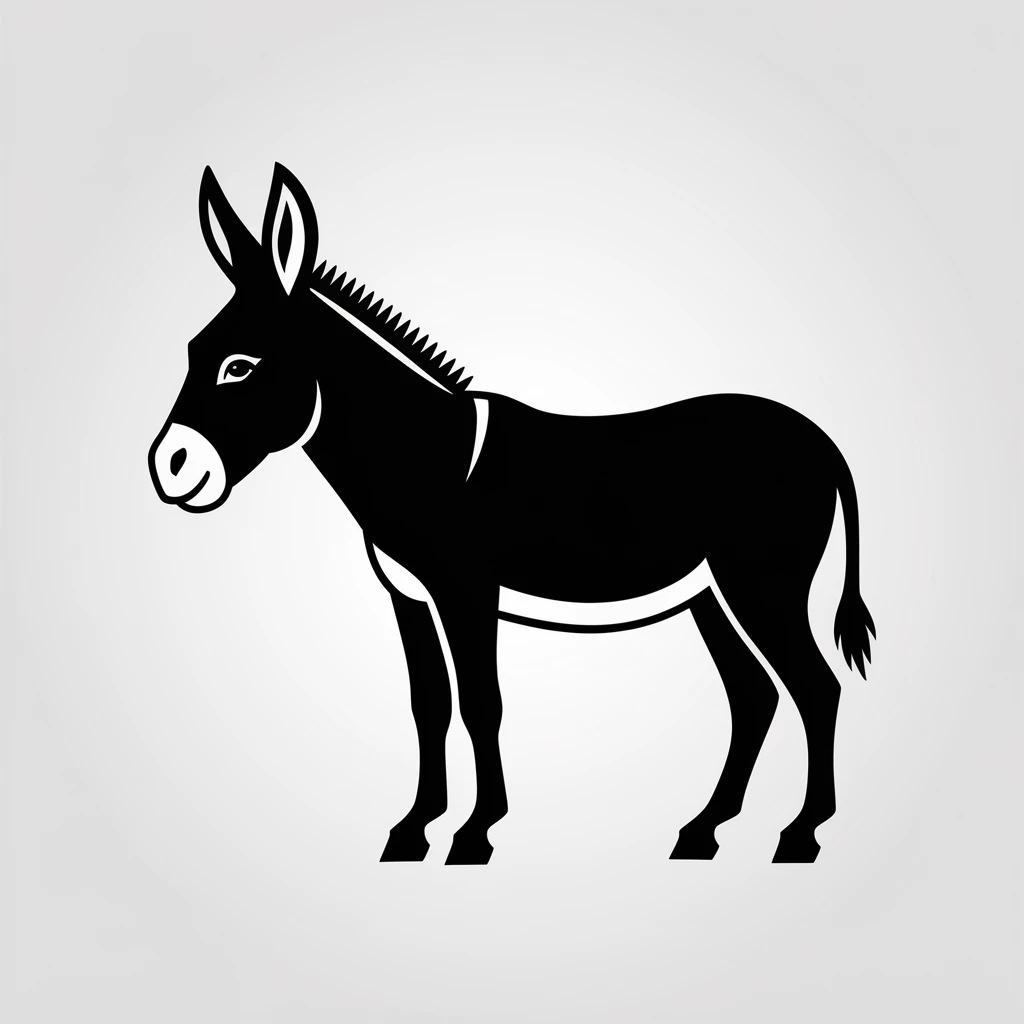 Donkey icon black silhouette emoji