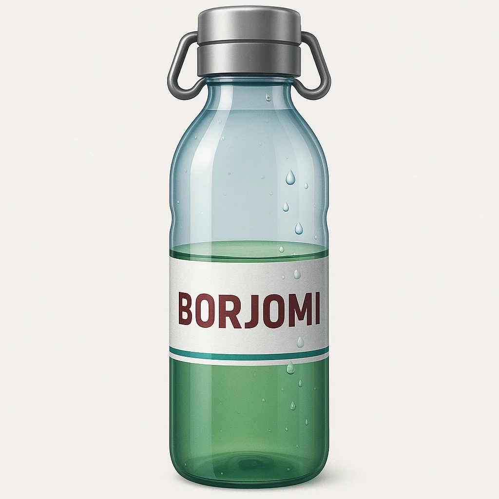 Borjomi water bottle emoji with label emoji