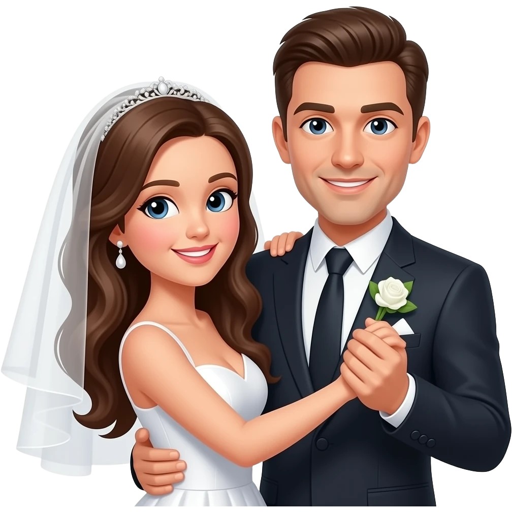 Married couple dancing at wedding emoji