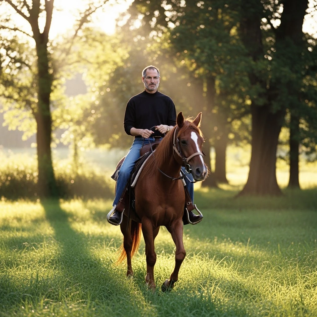 steve jobs riding a horse emoji