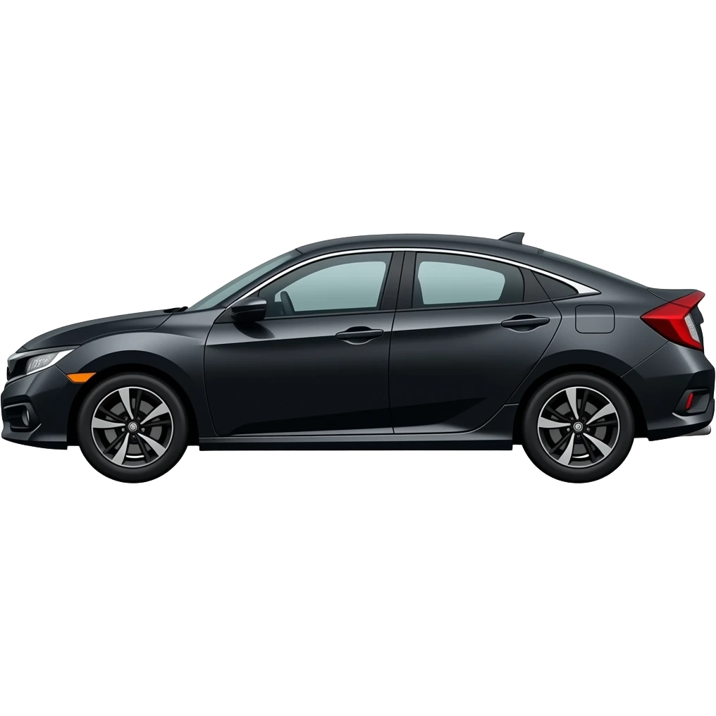 Honda civic sedan black side view emoji