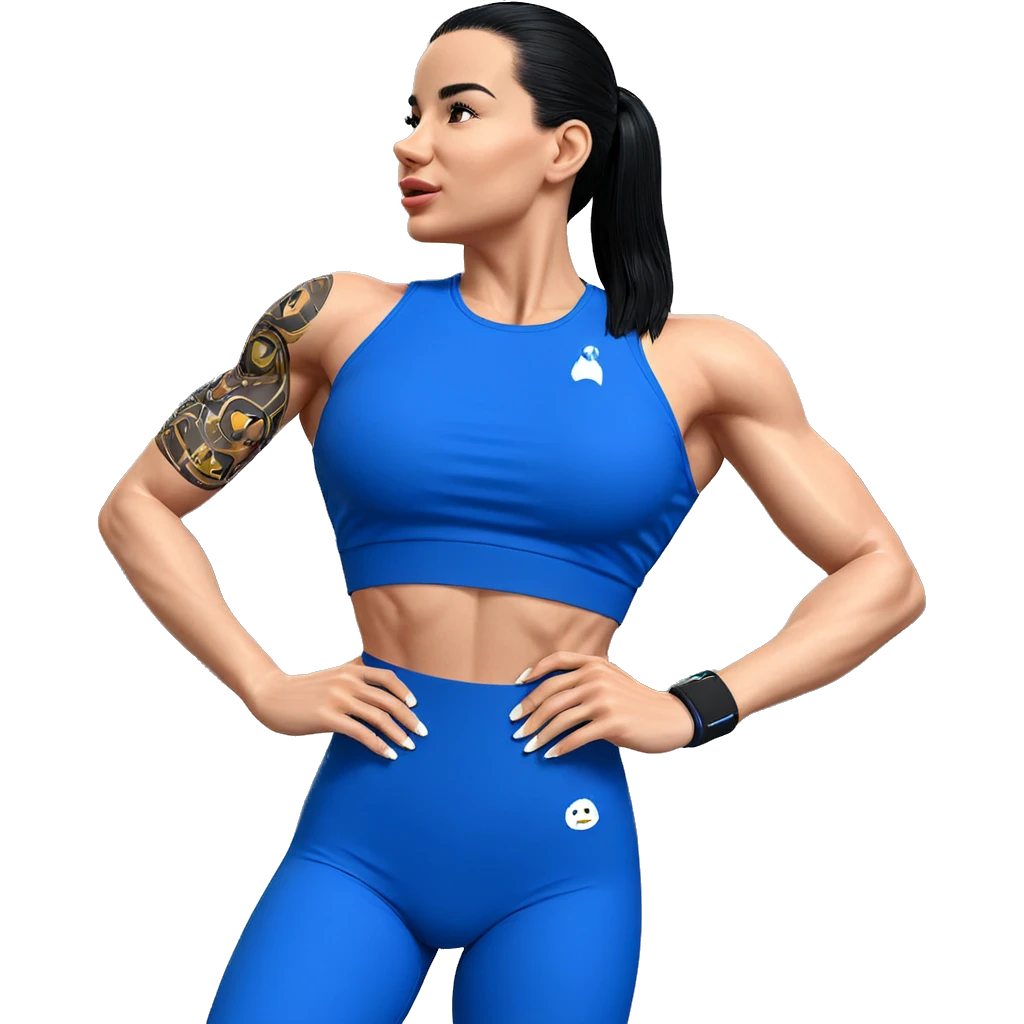 gym ready black-haired beauty emoji