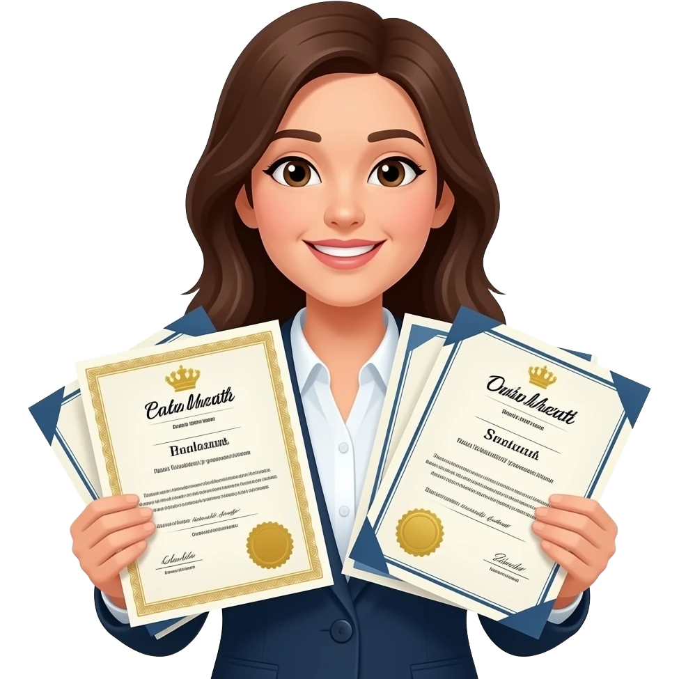 woman with certificates emoji