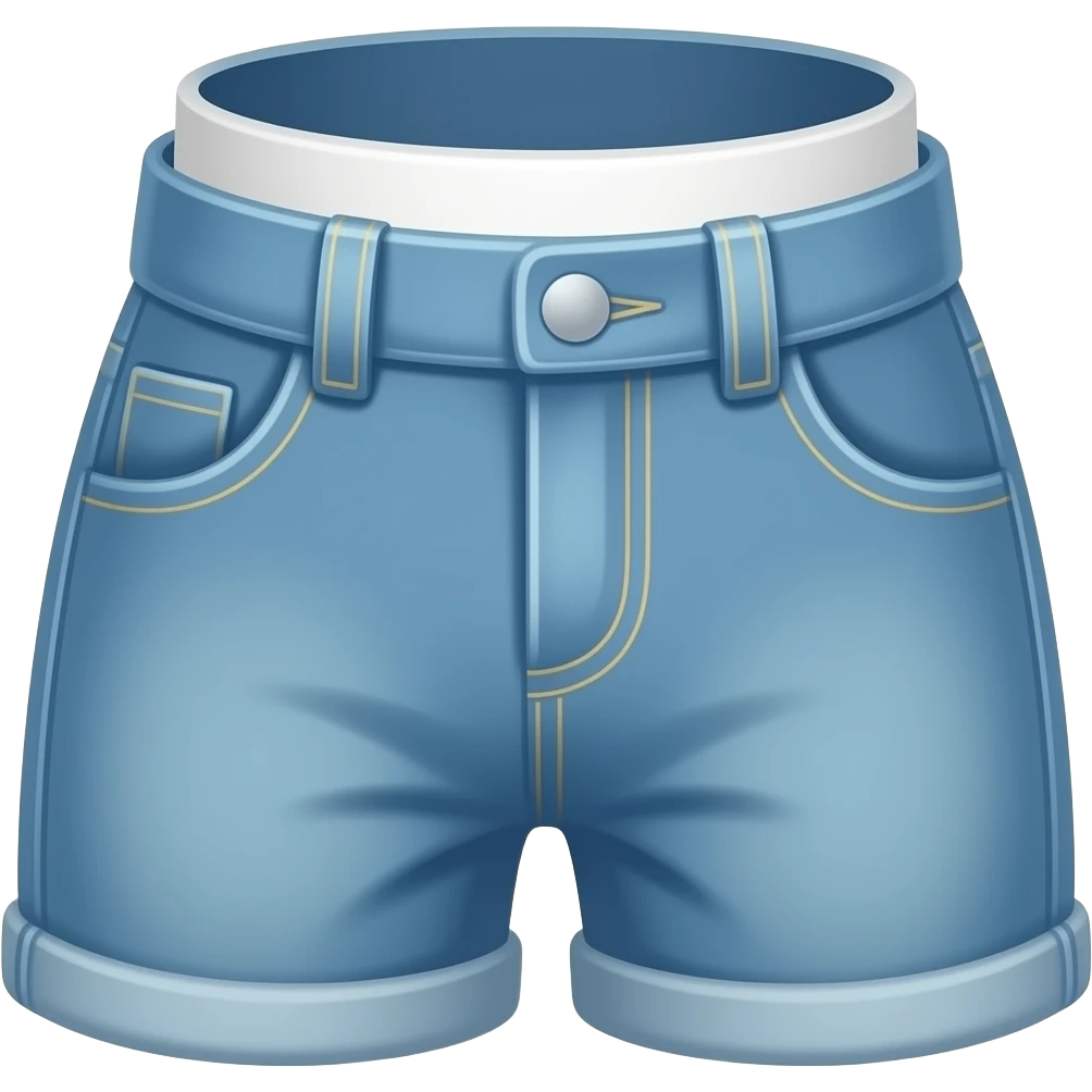 cute sagging jeans emoji, baggy low waist pants with underwear waistband showing above, street fashion style, kawaii icon emoji