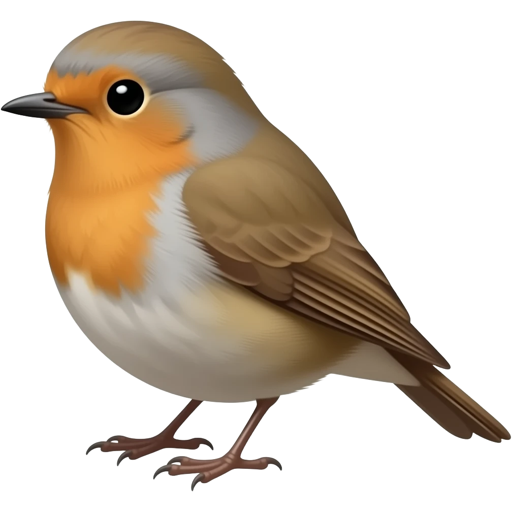 un pajararo pequeño de color solo marron y difuminado el color emoji