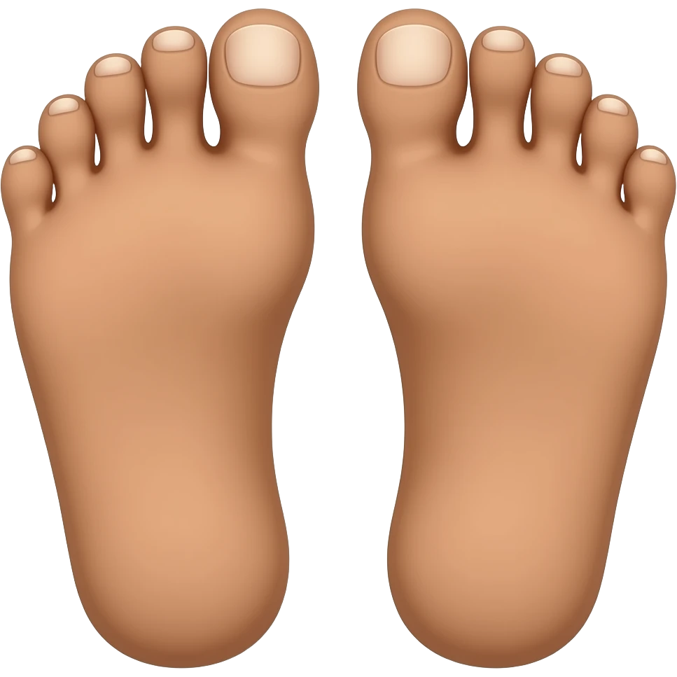 Brown man feet toenails emoji