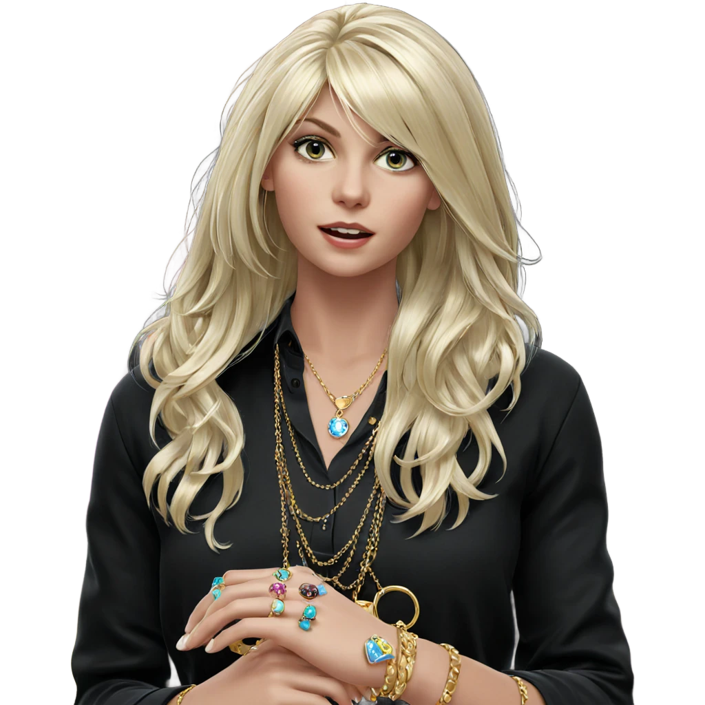 blonde girl with jewelry emoji