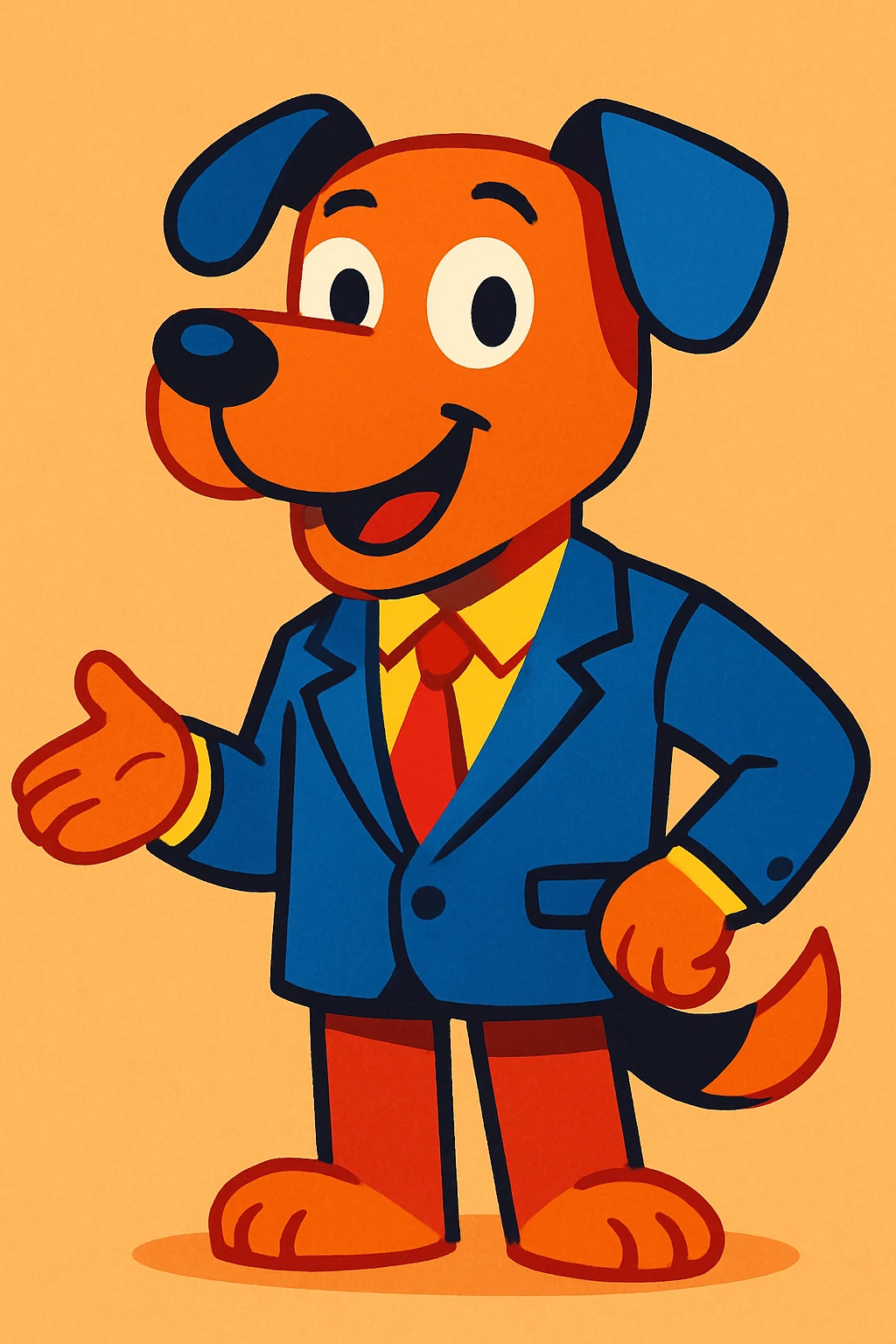 dog in a suit, cartoon style, playful, colorful emoji