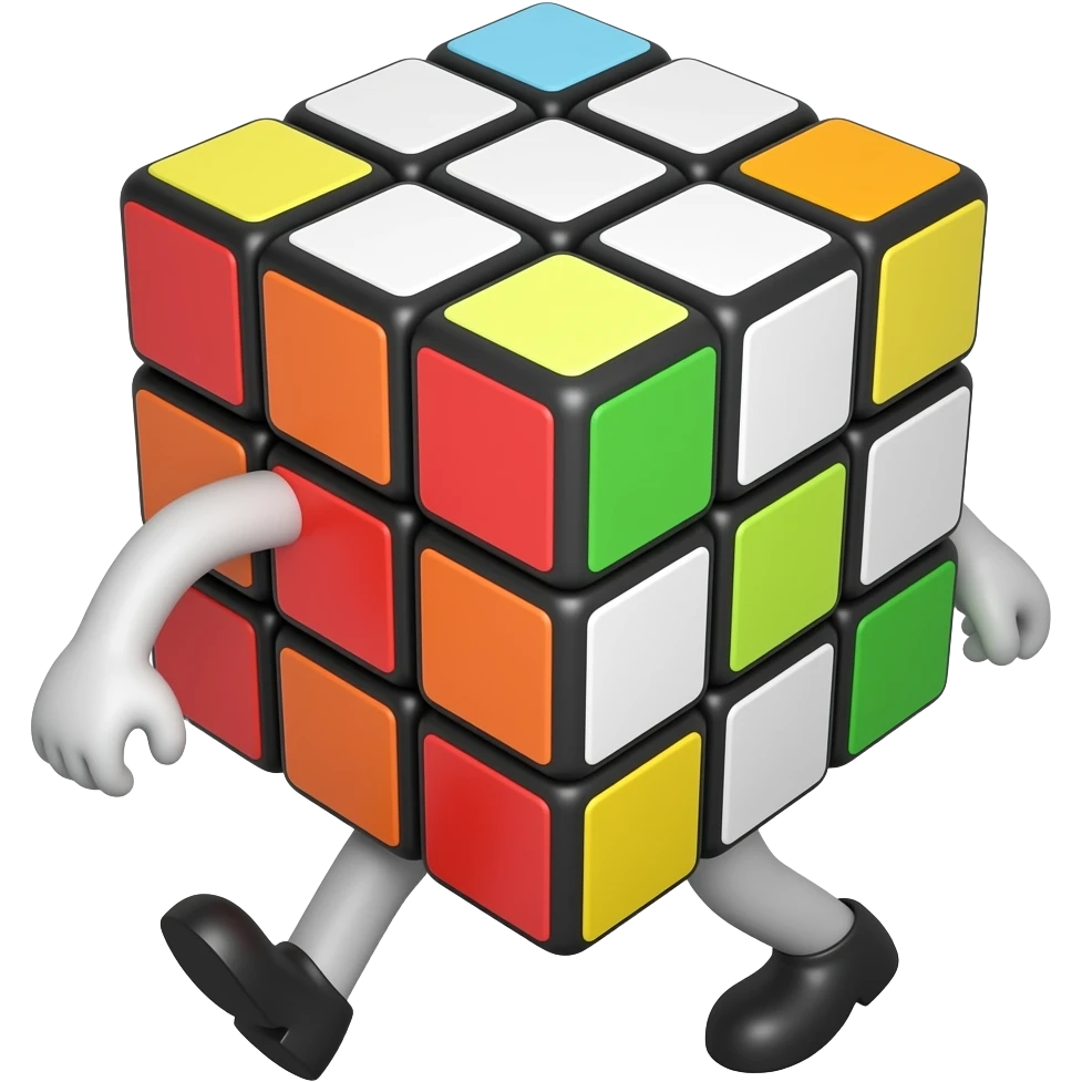 Walking Rubik's cube emoji