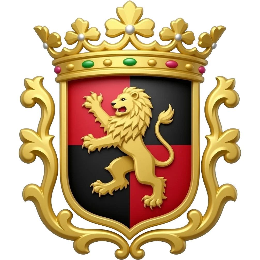 skin city country lion in the middle red black gold crest emoji