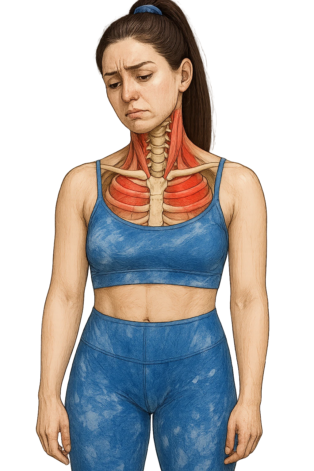 Donna con tante tensioni cervicali anatomica emoji