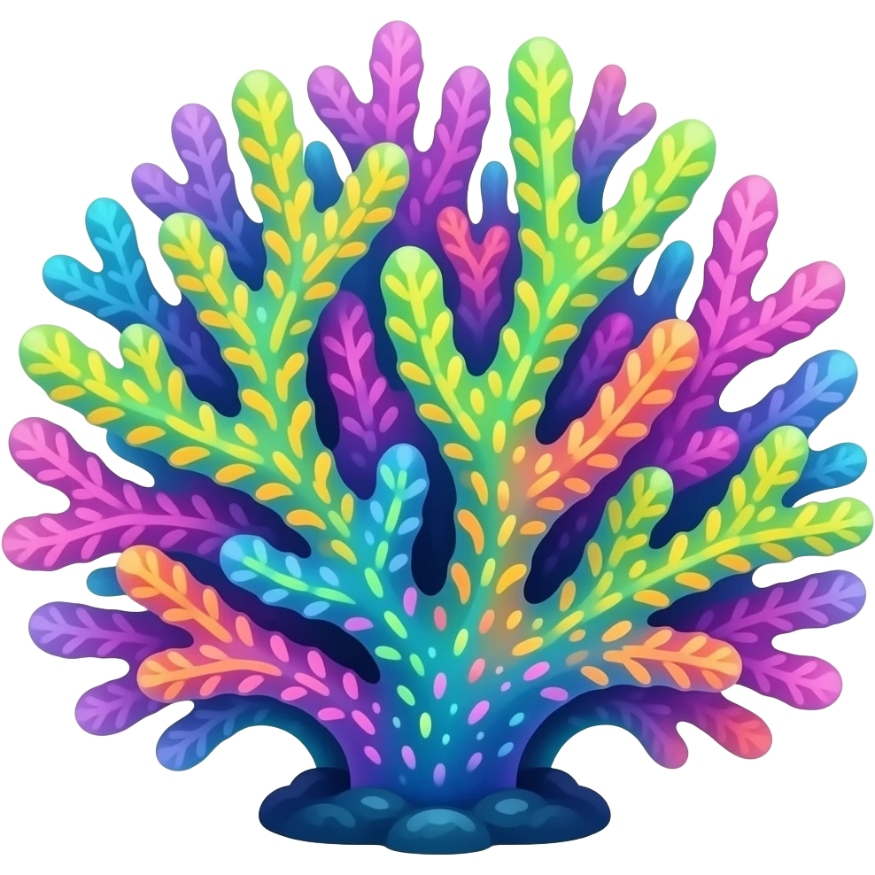 fluorescent toxic exotic bioluminescent colorful tropical coral emoji