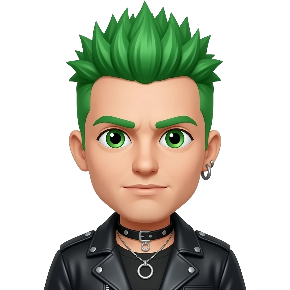 green hairs color punk emoji