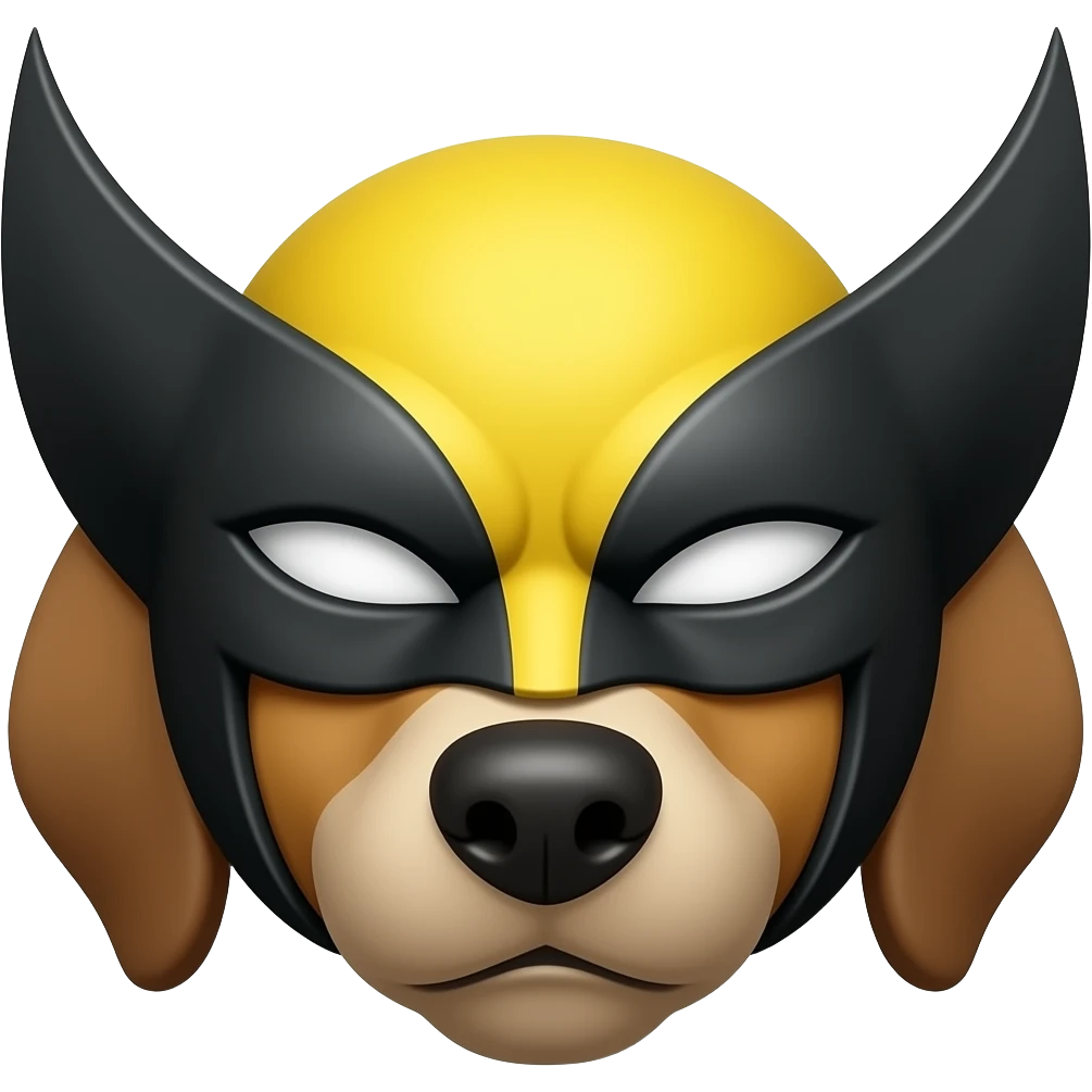 Wolverine with mask dog face emoji