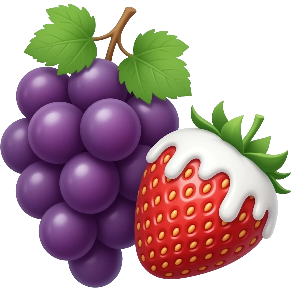 Grapes strawberry and white drizzle emoji
