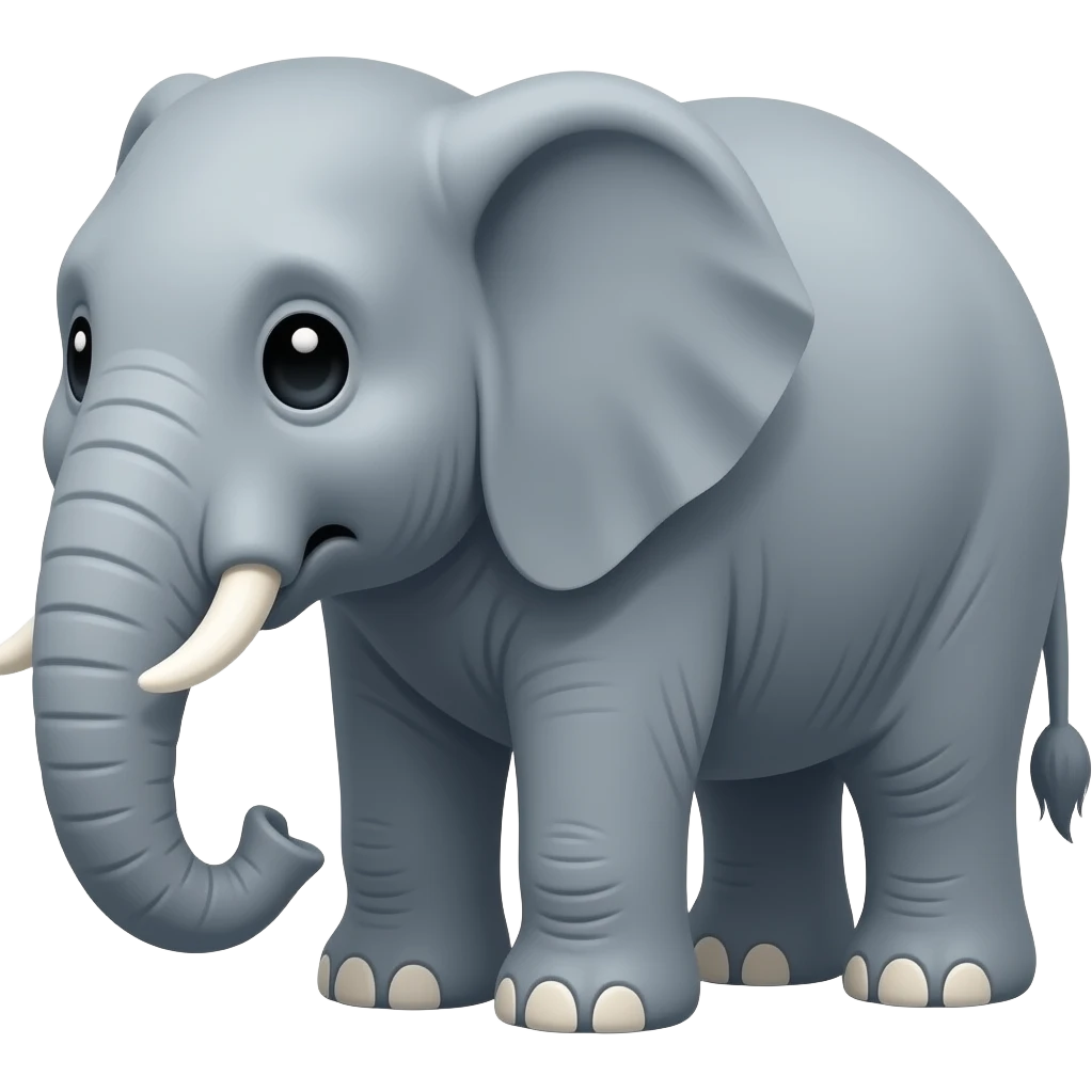 elephant with worried face emoji