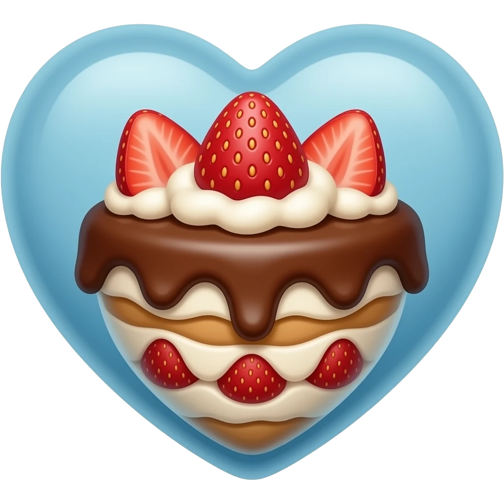 🩵 with chocolate and strawberry tiramisù inside emoji
