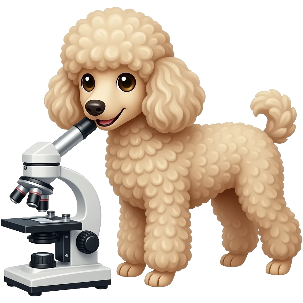 poodle using 🔬 emoji
