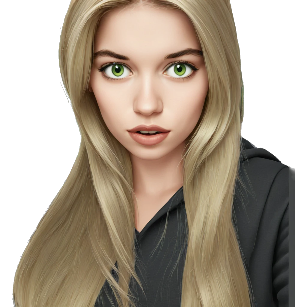 blonde girl with green eyes emoji