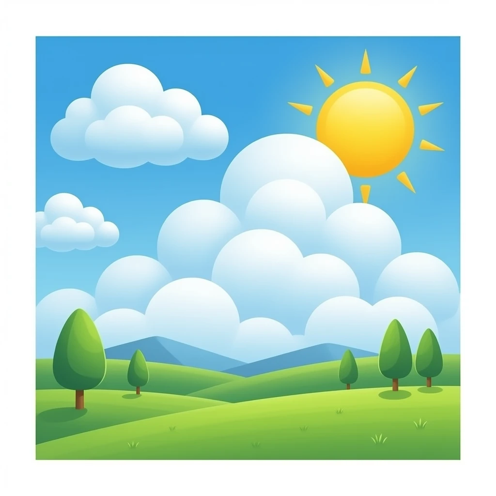 sun shinning from behind fluffy cumulus emoji emoji