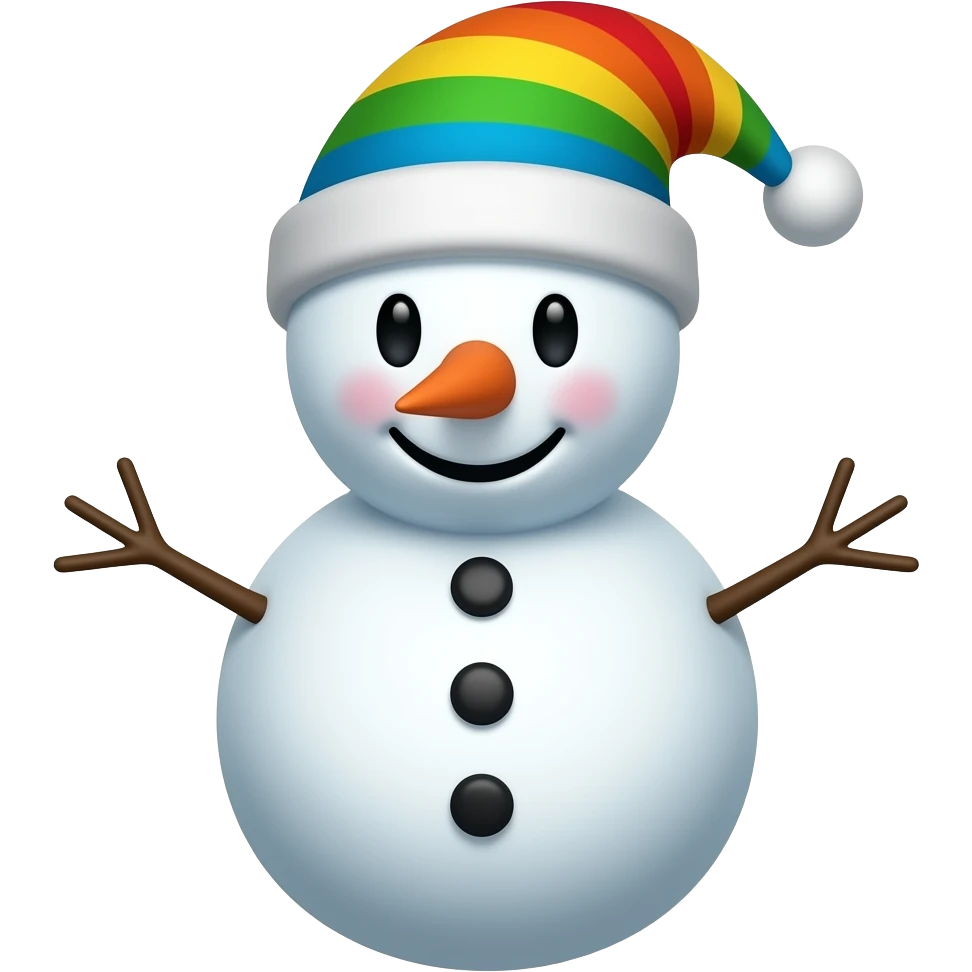 Snowman with rainbow hat emoji