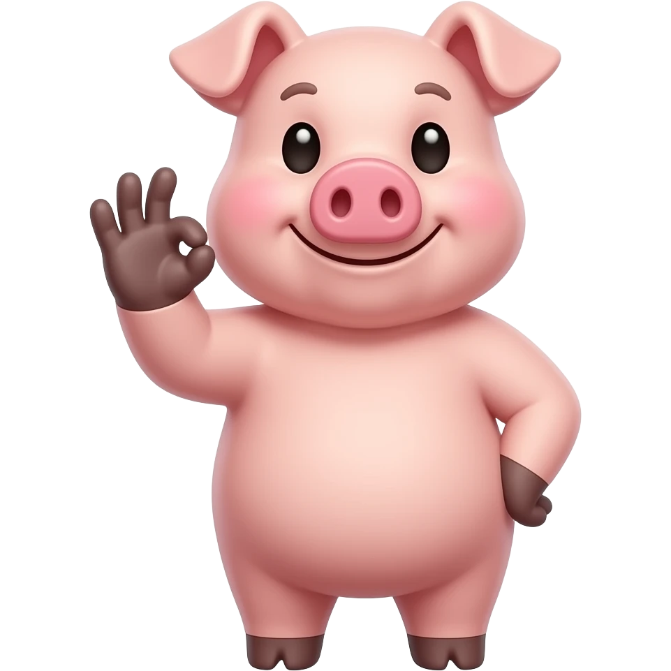 여기서 손가락으로 okay 하는 근데 돼지가 emoji