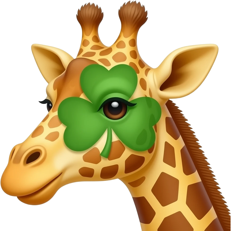 Giraffe Kopf mit Glücksklee emoji