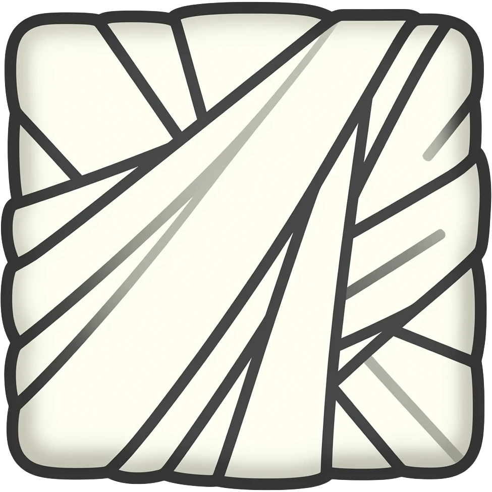 Minimal black outline icon of a folded saree wrapped in a cotton cloth cover for storage, flat fabric wrap shape, thin stroke vector, no shading, white background. emoji