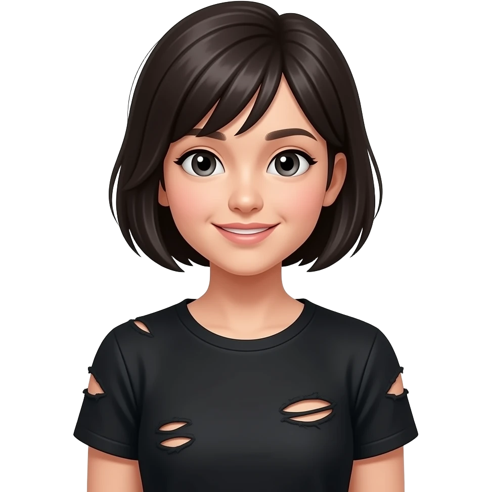 A girl with a ripped shirt emoji