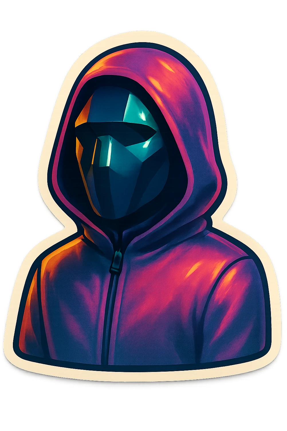 front man from squid game, sticker style, white border, playful emoji