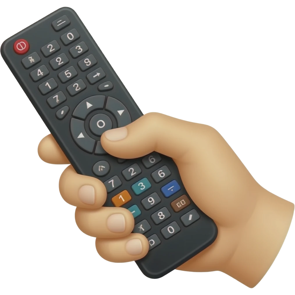 hand holding remote control emoji
