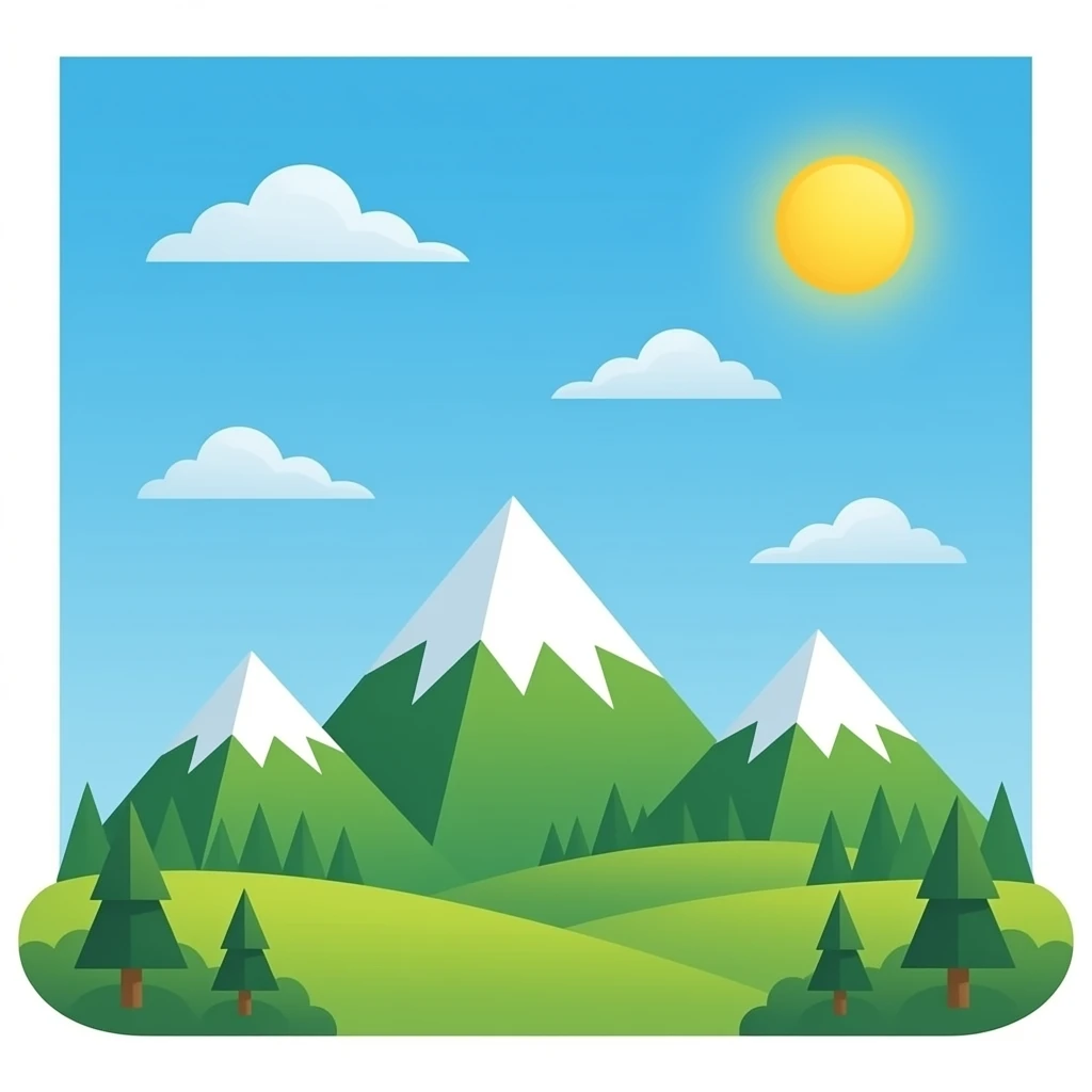 Plusieurs montagnes comme une ile Just ile emoji