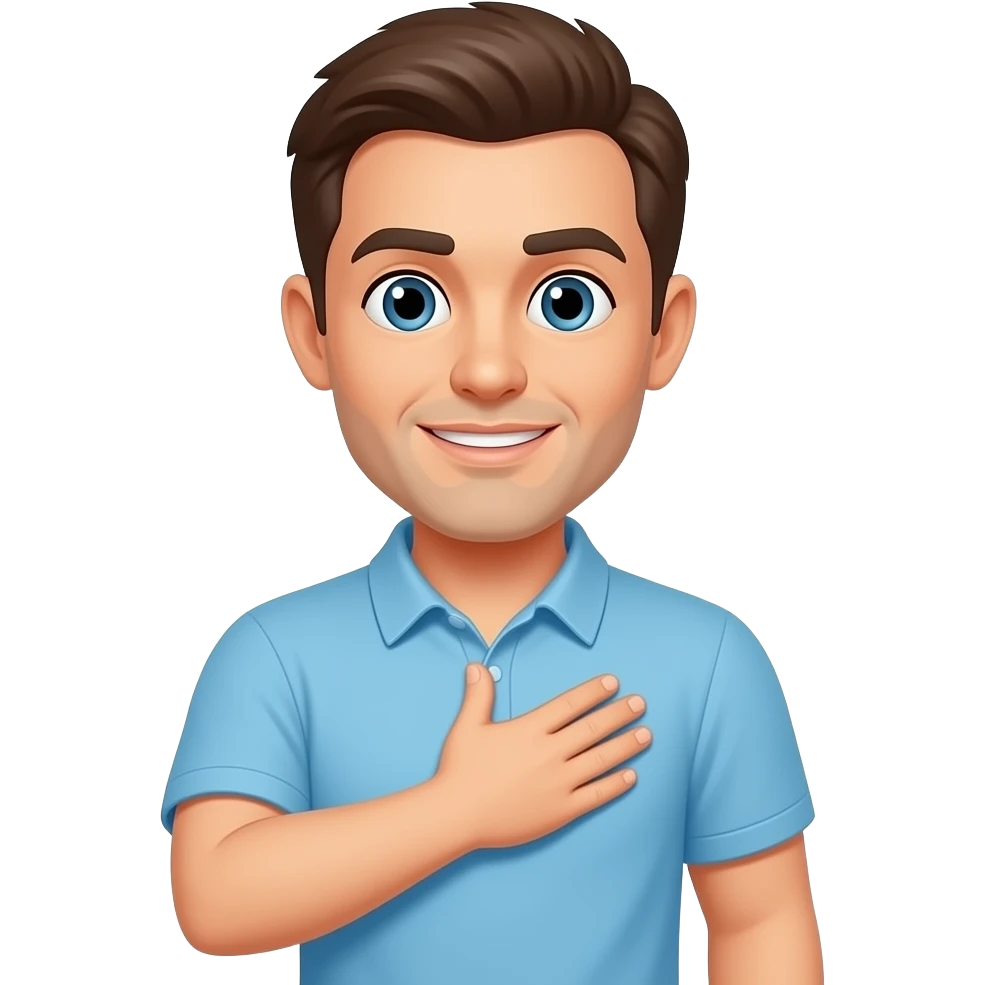 A man smacking his hand against his chest emoji