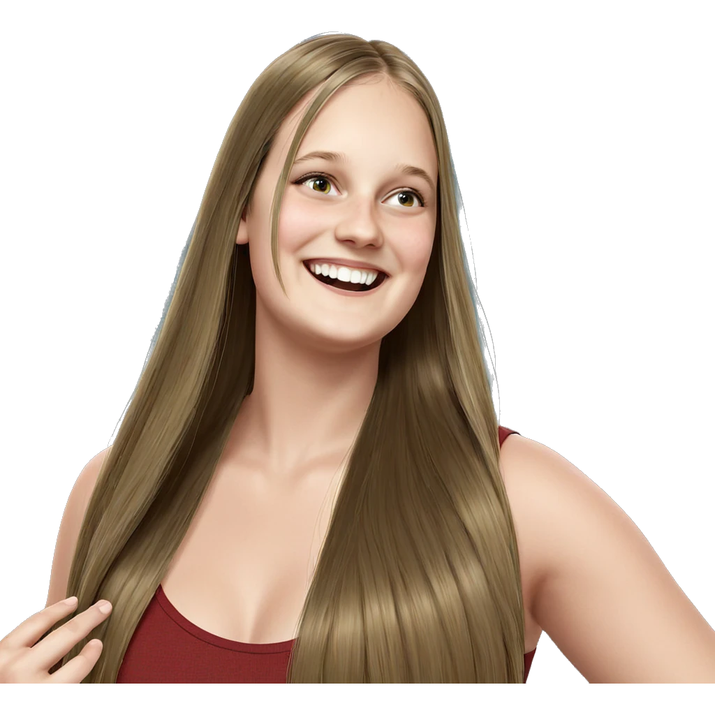 smiling girl with long hair emoji