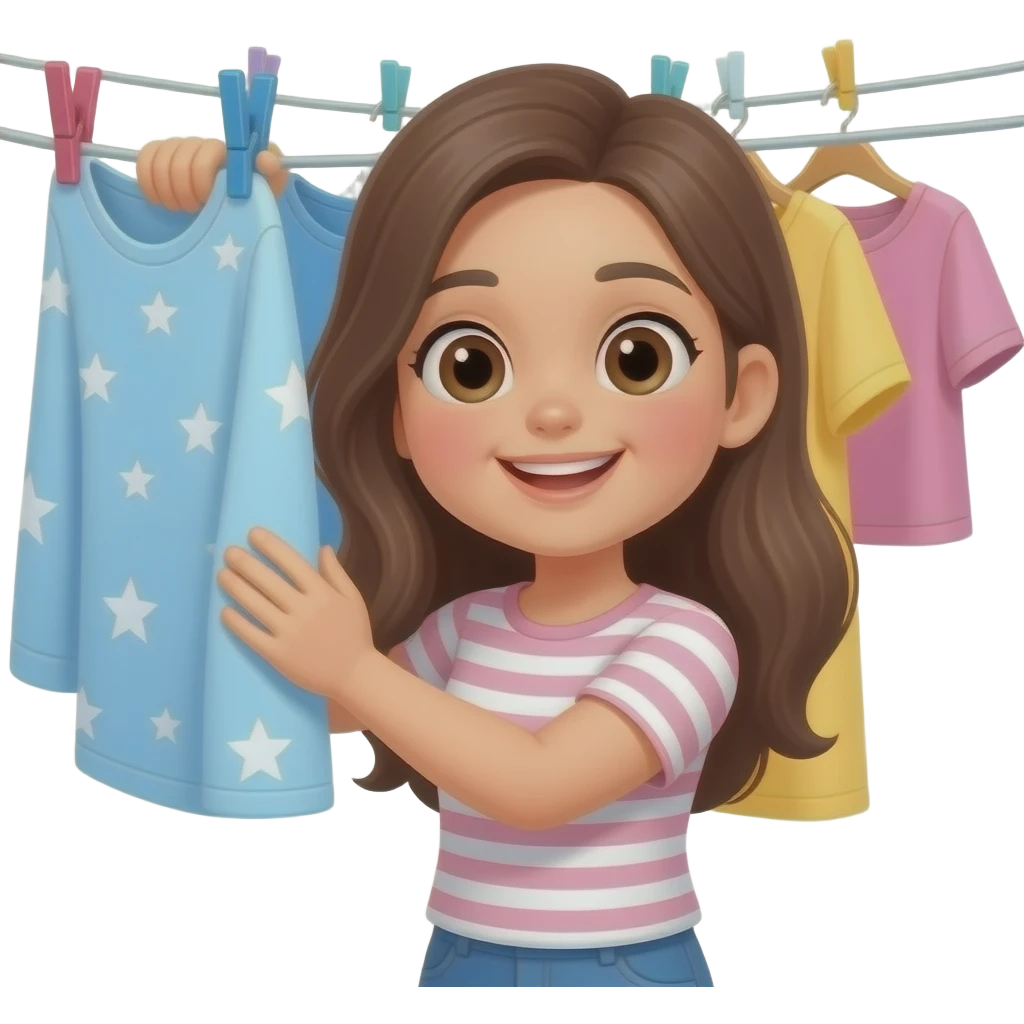 girl hanging out the washing emoji