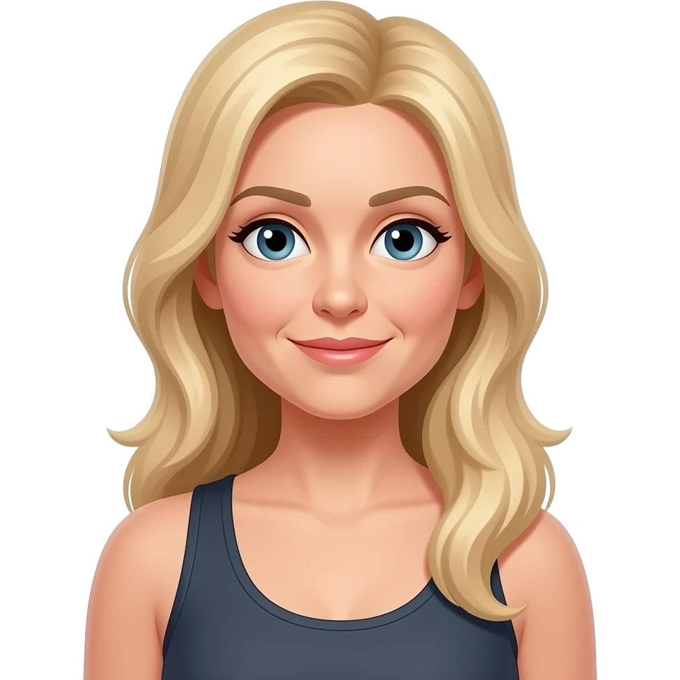 50 year old long blonde hair woman exercise rest day emoji