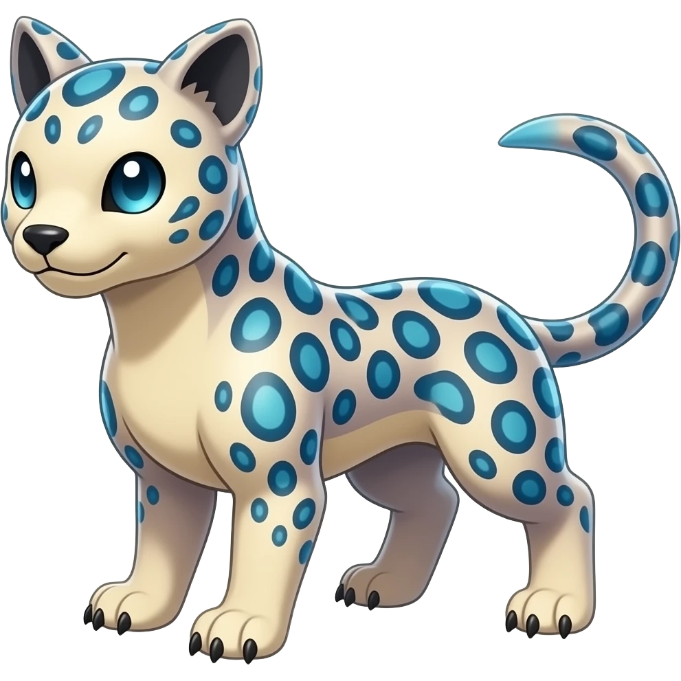 Elemental Groovy Diaphanous Scaley Demonic Liepard-Houndoom-Litten-Sprigatito-Pokémon-fusion-creature (full body) emoji