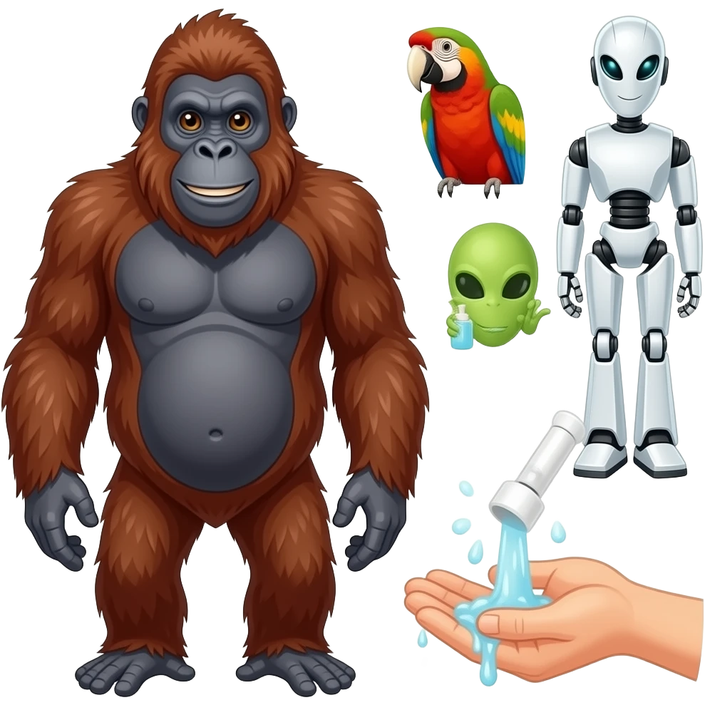 🦧🦜🤖👾👾👾🖐🏻🖐🏻🖐🏻 Wash your hands emoji