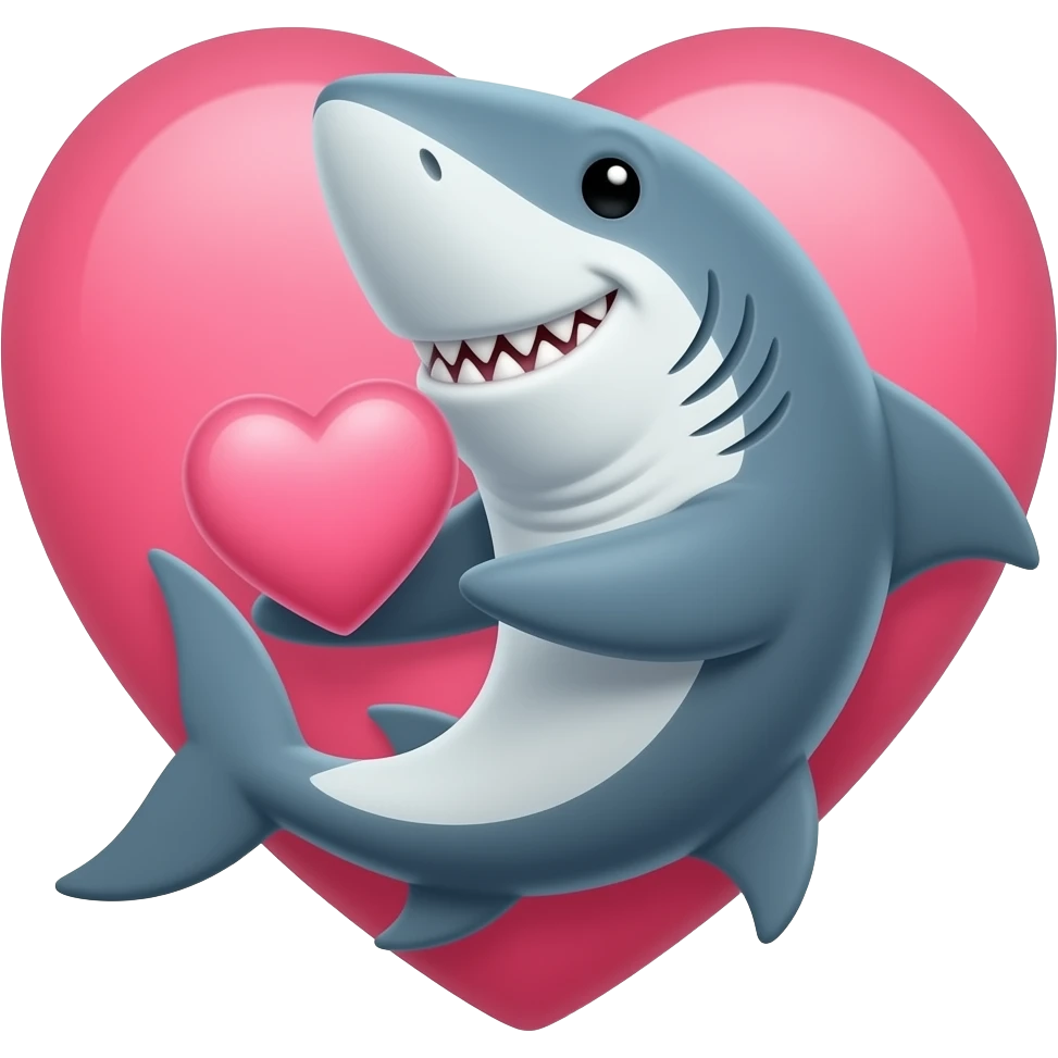 Inlove shark emoji