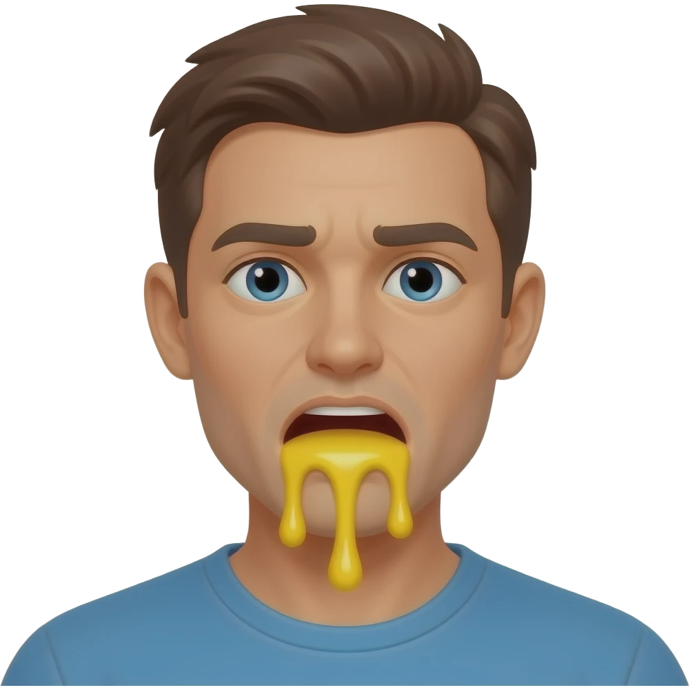 Vomiting yellow smiely emoji