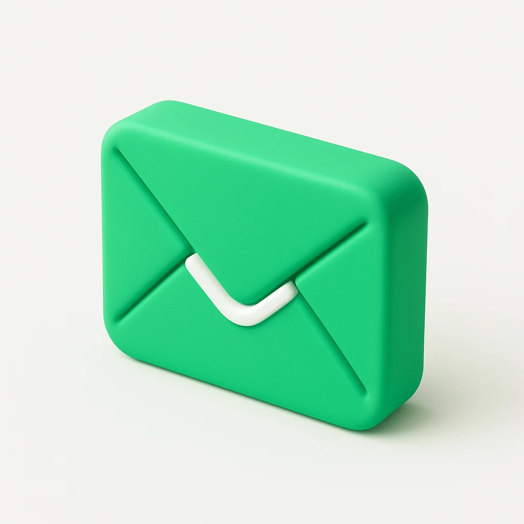 Isomorphic 3D Icon of Email, Animated, Matte, white background. High Resolution. emoji