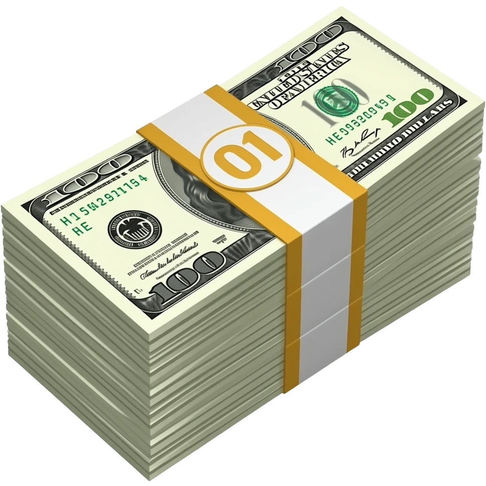 dollars in a stack emoji