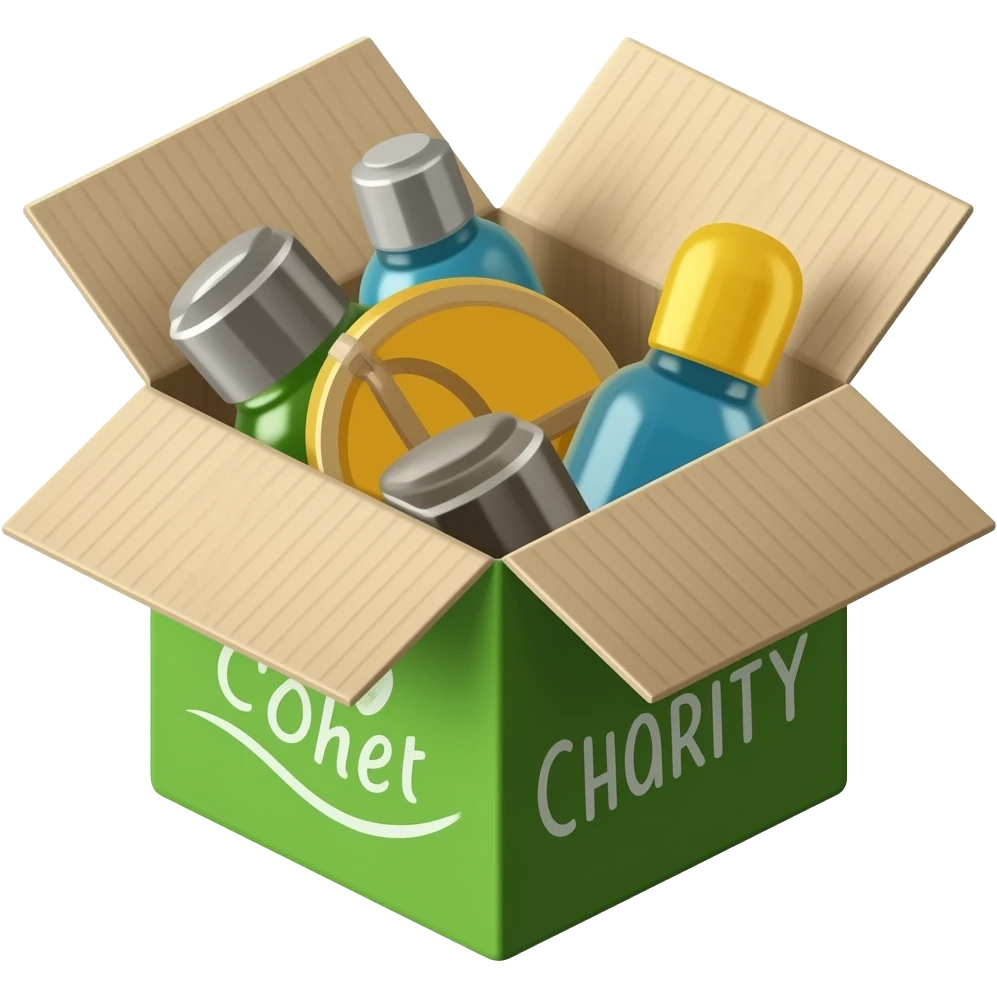 openned green box delivery of charity emoji