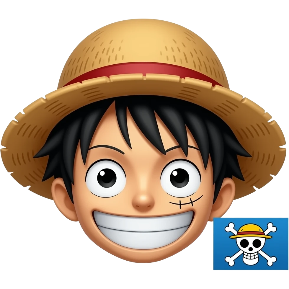 Generate the straw hat luffies pirate flag imogi emoji