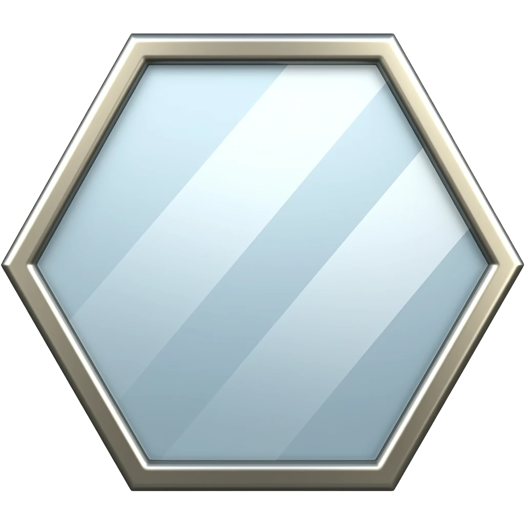 Hexagon shaped mirror emoji