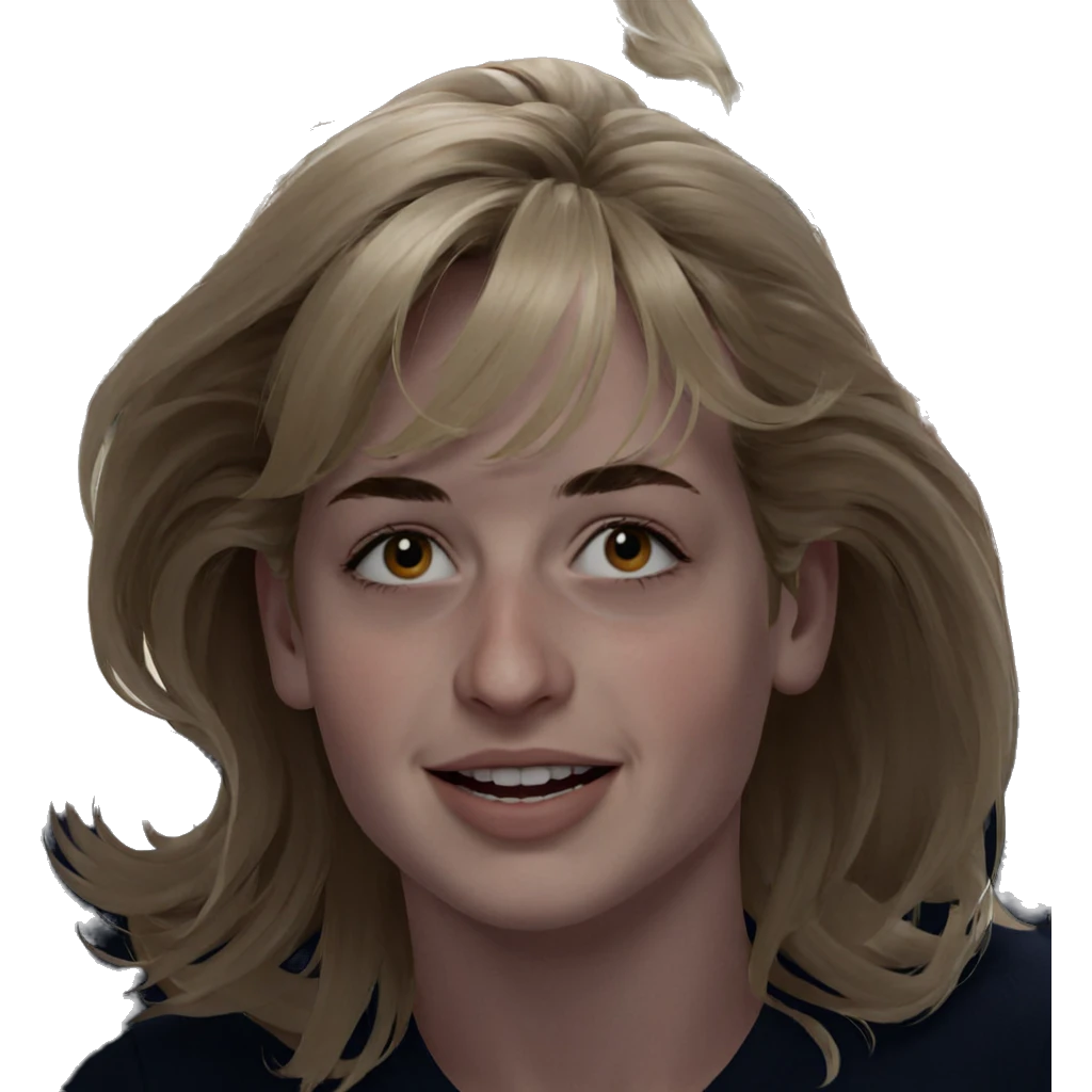 smiling blonde looking at viewer emoji