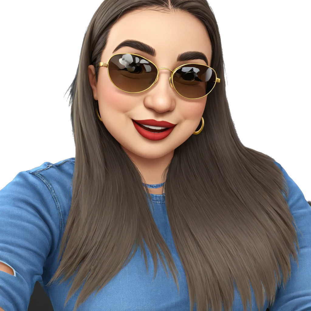 smiling girl with sunglasses emoji