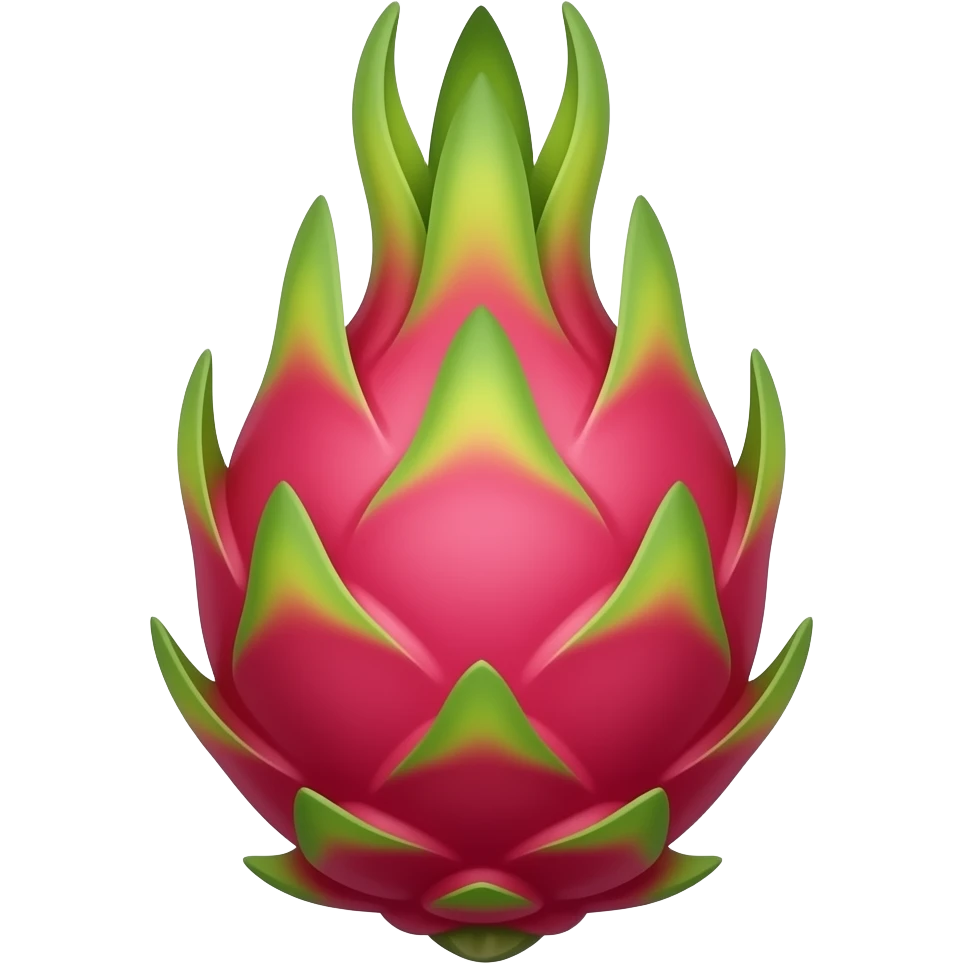 Dragon fruit that looks like something that emoji will make but not long green parts on top with no face and red inside emoji