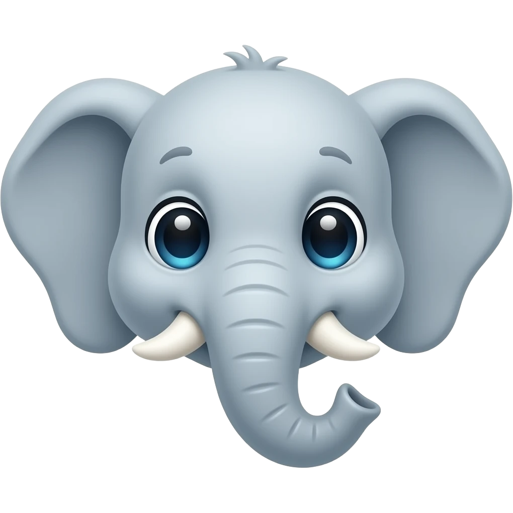 really cute baby elephant face with huge ears and puppy eyes emoji